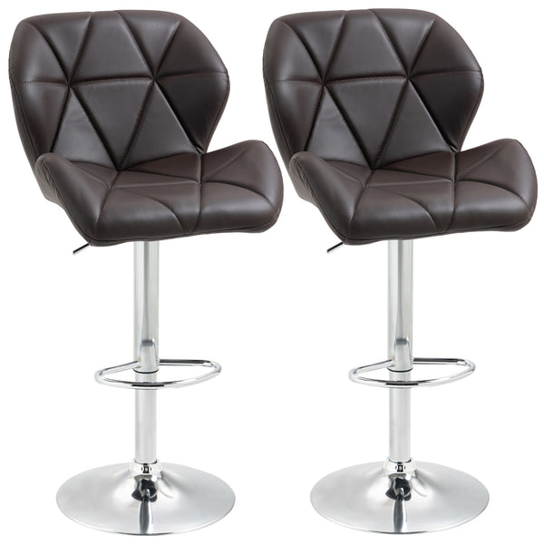 Lot de 2 Tabourets de Bar 51,5x57,5x93-114,5 cm en Simili Cuir Marron acquista