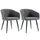 Lot de 2 Chaises Rembourrées 62x56x76 cm en Tissu Effet Lin Gris Foncé