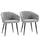 Lot de 2 Chaises Rembourrées 62x56x76 cm en Tissu Effet Lin Gris Clair