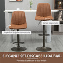 Set 2 Sgabelli Imbottiti 45x54x96-117 cm in Acciaio e Similpelle Marrone e Grigio-4