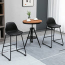 Set 2 Sgabelli con Schienale 43x43x97,5 cm Seduta Imbottita in Similpelle Nero-2