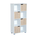 Libreria di Design a 8 Scompartimenti in Legno Bianco 60x30x122 cm -10