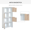 Libreria di Design a 8 Scompartimenti in Legno Bianco 60x30x122 cm -5