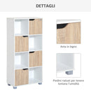 Libreria di Design a 8 Scompartimenti in Legno Bianco 60x30x122 cm -6