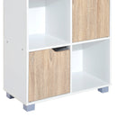 Libreria di Design a 8 Scompartimenti in Legno Bianco 60x30x122 cm -7