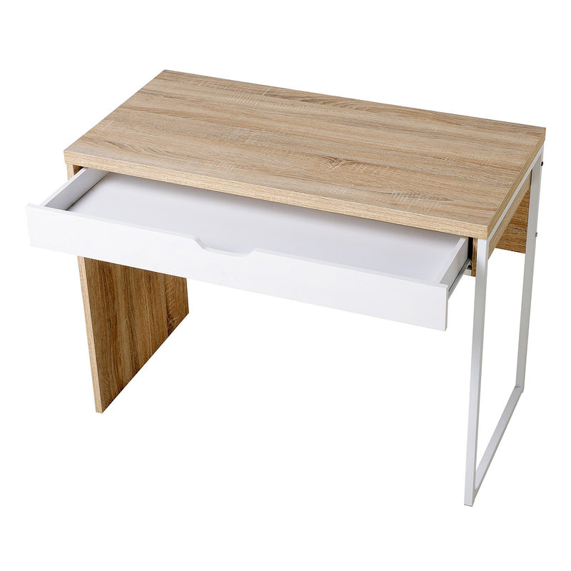 Scrivania da Ufficio con Cassetto in Legno e Metallo 100x50x75 cm -5