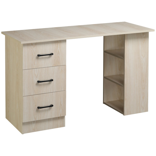 Bureau 120x49x72 cm 3 tiroirs 3 étagères en bois sconto