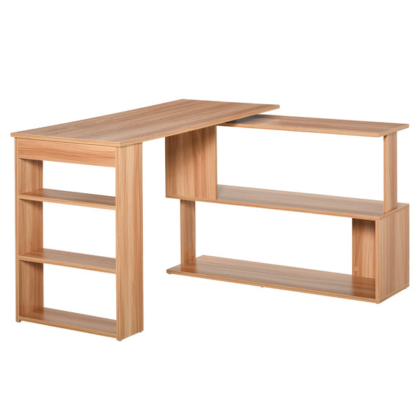 online Bureau d'angle multiposition avec 5 étagères en bois 140x120x78,2 cm