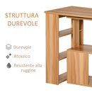 Scrivania Angolare Multiposizione con 5 Ripiani Legno 140x120x78.2 cm -7