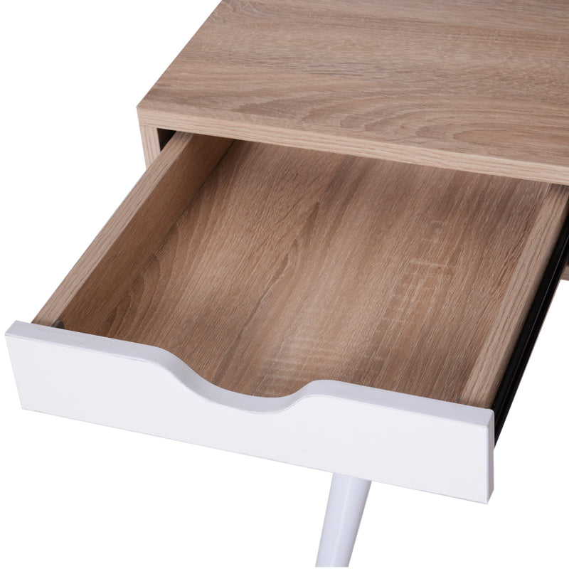 Scrivania da Ufficio con Cassetti e Libreria Legno Bianco e Rovere 120x65.5x138.5 cm -6