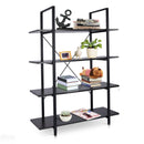 Libreria Scaffale a 4 ripiani aperti stile industriale in acciaio Nero 105x33.8x138 cm -2