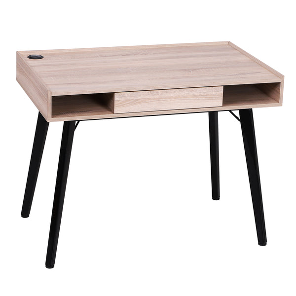 Table Console Bois Style Scandinave 2 Compartiments 100x60x77 cm sconto