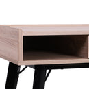 Tavolino Consolle in Legno Stile Scandinavo 2 Vani 100x60x77 cm -4