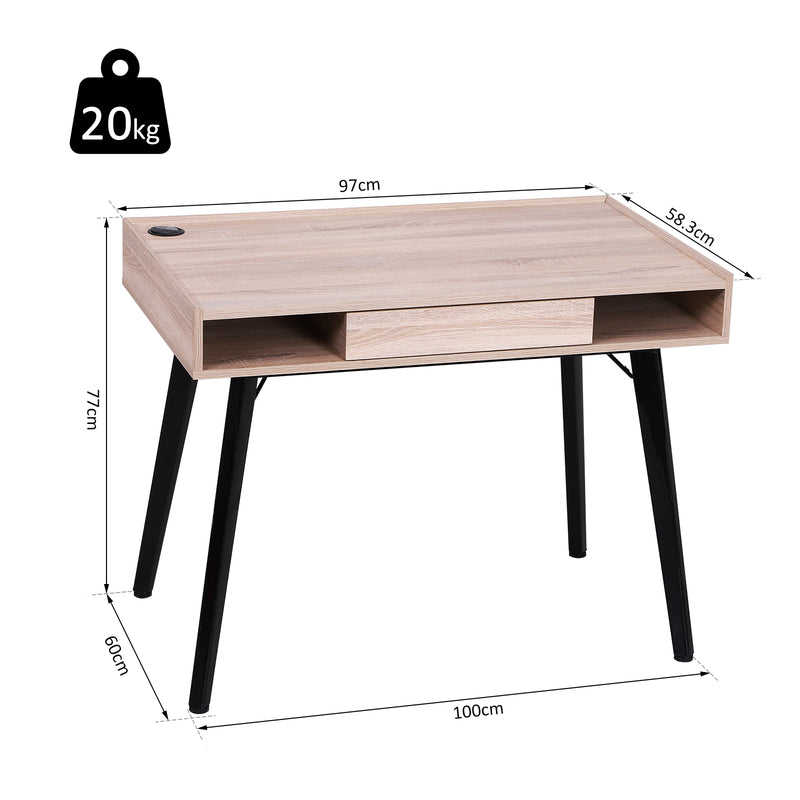 Tavolino Consolle in Legno Stile Scandinavo 2 Vani 100x60x77 cm -7