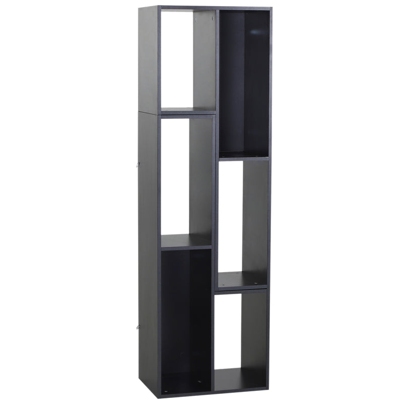 Libreria Salvaspazio per Soggiorno in Legno 120-165 x35x50 cm  Nera-3