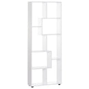 Libreria di Design 8 Ripiani 70x24x178 cm in Legno Truciolare Bianco-1