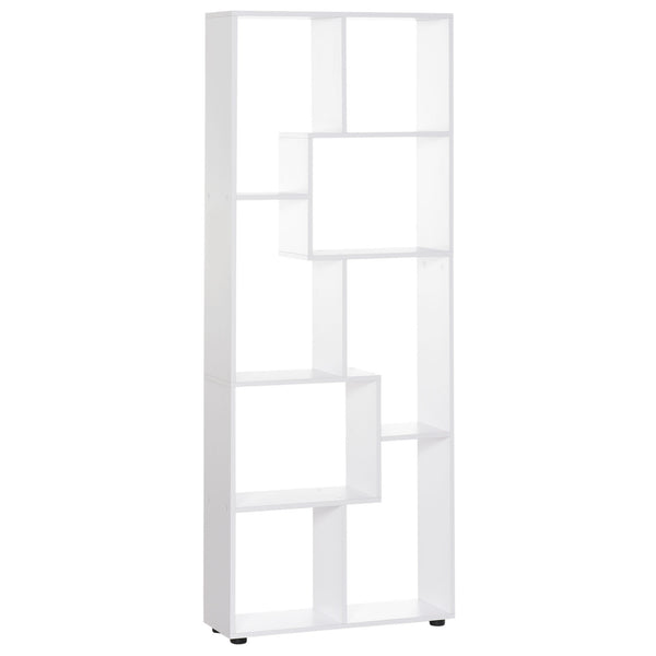 sconto Bibliothèque Design 8 Étagères 70x24x178 cm en Bois Aggloméré Blanc