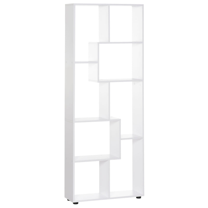 Libreria di Design 8 Ripiani 70x24x178 cm in Legno Truciolare Bianco-1