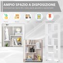 Libreria di Design 8 Ripiani 70x24x178 cm in Legno Truciolare Bianco-4