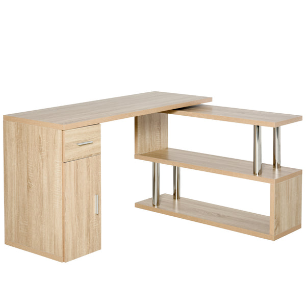 online Support pour ordinateur de bureau d'angle 140x107x74,6 cm en bois de chêne