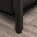 Scrivania da Ufficio ad Angolo Porta PC 150x120x75 cm in Legno e Metallo  Nera e Marrone-9