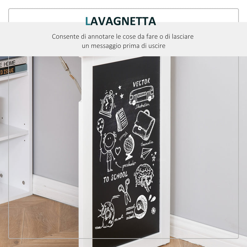 Scrivania da Ufficio Pieghevole con Libreria 98x51x153 cm  Bianca-6