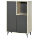 Mobile Libreria 2 Ante e Vano Aperto 80x40x120 cm  Grigio Scuro-1