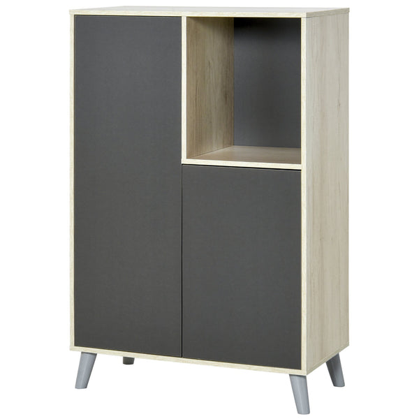 acquista Bibliothèque gris foncé avec 2 portes et compartiment ouvert 80x40x120 cm