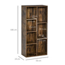 Libreria 5 Ripiani 7 Cubi 50x24x106 cm in MDF Marrone Rustico-3