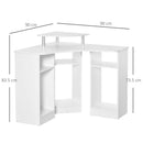 Scrivania Angolare da Ufficio 90x90x83,5 cm in Legno Bianco-3