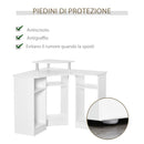 Scrivania Angolare da Ufficio 90x90x83,5 cm in Legno Bianco-6