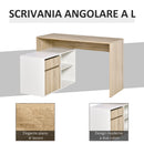 Scrivania Angolare da Ufficio 120x92x75,5 cm in Legno Rovere e Bianco-5