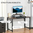 Scrivania da Ufficio 120x60x73,5 cm in Metallo e Truciolare Marrone e Nero-5