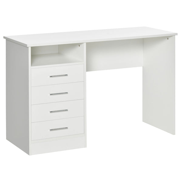 prezzo Bureau PC 4 Tiroirs 120x50x76 cm en Bois Blanc