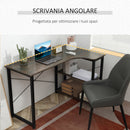 Scrivania Angolare da Ufficio 120x73,2x75 cm in Legno e Acciaio Marrone-5