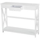 Consolle Ingresso 1 Cassetto 100x30x91 cm in Legno Bianco-1