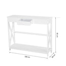 Consolle Ingresso 1 Cassetto 100x30x91 cm in Legno Bianco-3