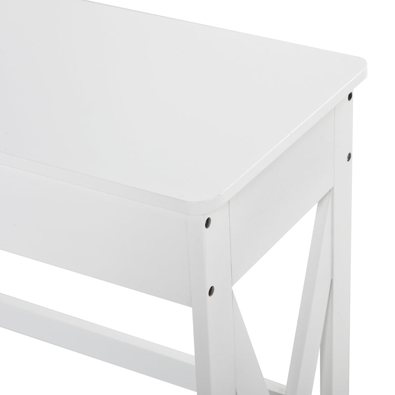 Consolle Ingresso 1 Cassetto 100x30x91 cm in Legno Bianco-8