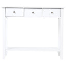 Tavolo Consolle per Ingresso 3 Cassetti 1 Ripiano 90x40x75 cm  Bianco-4