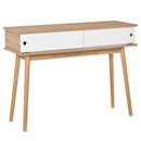 Consolle Ingresso 2 Scomparti 100x35x75 cm in MDF e Metallo Legno e Bianco-1