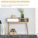 Consolle Ingresso 2 Scomparti 100x35x75 cm in MDF e Metallo Legno e Bianco-4