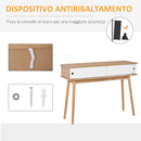 Consolle Ingresso 2 Scomparti 100x35x75 cm in MDF e Metallo Legno e Bianco-5