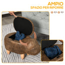 Pouf Poggiapiedi a Forma di Bufalo 62x35x36 cm in Tessuto Effetto Pelle Scamosciata Marrone-5