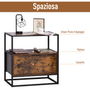 Mobile Credenza 1 Cassetto 73x45,5x76 cm in Legno e Metallo  Nera-5