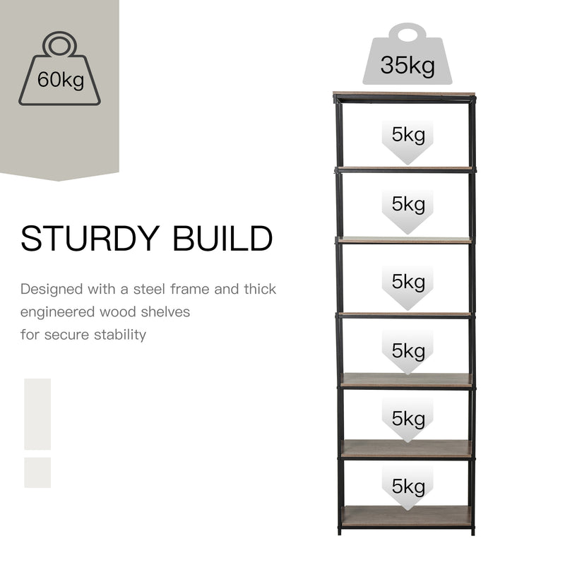 Libreria 7 Ripiani 60x29,5x189 cm in Metallo e Legno -7