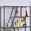 Libreria 9 Ripiani 80x33x180 cm in Legno e Metallo  Nera-10