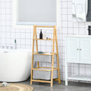 Mobiletto Bagno Pieghevole 3 Ripiani 44,5x33x108 cm in Bambù e Poliestere Grigio-2