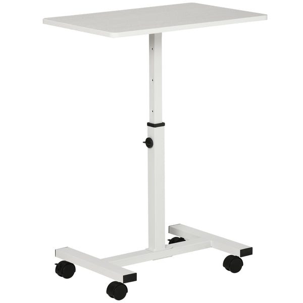 Table PC 60x40x52,5-84 cm avec Roulettes en Aggloméré et Métal Blanc acquista