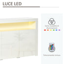 Credenza Moderna 3  Ante con Luci LED 155x40x92 cm in Legno Bianco-4