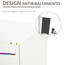 Credenza Moderna 3  Ante con Luci LED 155x40x92 cm in Legno Bianco-6